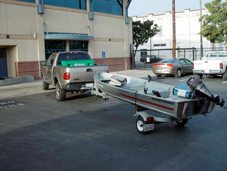 MODESTO, CA - JANUARY 3: This handout image from the Modesto Police shows a Ford F150 pickup with California license 6T59718 and a fishing boat belonging to Scott Peterson January 3, 2003 in Modesto, California. Peterson's pregnant wife Laci went missing on Christmas Eve 2002. The Modesto Police published several images of Scott Peterson's truck and boat on their Web site in order to "corroborate" his alibi. (Photo by Modesto Police Department/Getty Image)