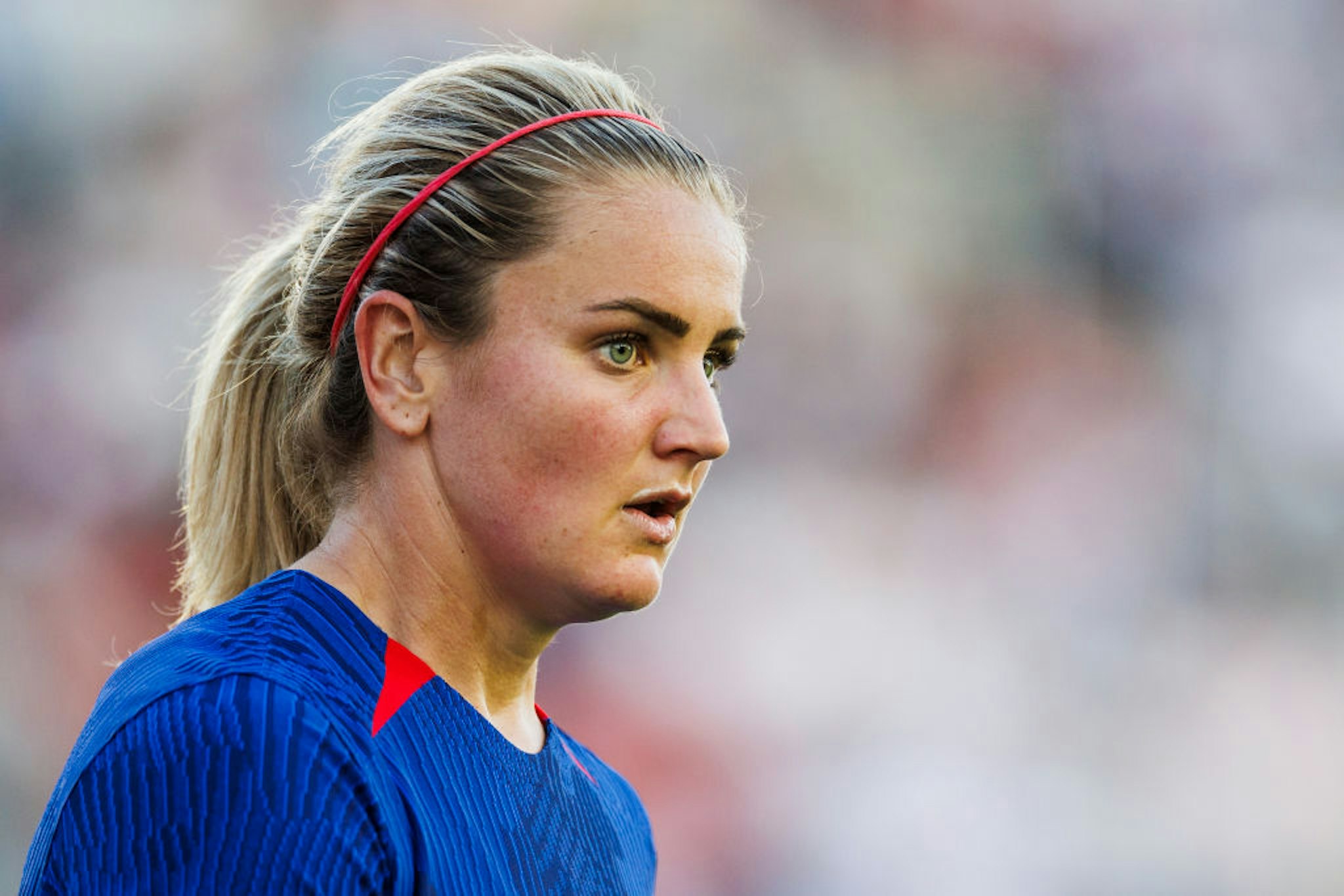 Lindsey Horan #10 of the United States looks on during the second half of a match against China PR at DRV PNK Stadium on December 02, 2023 in Fort Lauderdale, Florida.