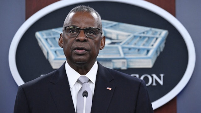 US Defense Secretary Lloyd Austin takes questions during a press conference at the Pentagon in Washington, DC, on February 1, 2024.