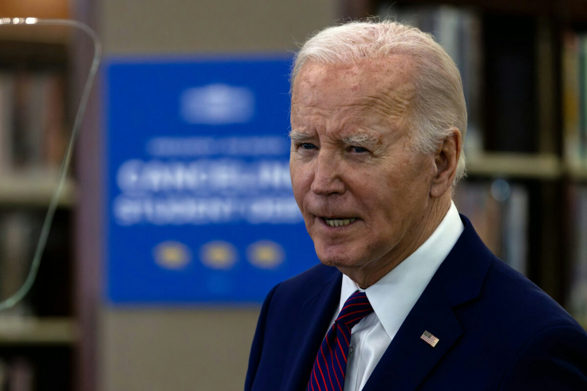 President Joe Biden announces the cancellation of an additional $1.2 billion in student loan debt for about 153,000 borrowers, at meeting with community at Culver City Julian Dixon Library in Culver City, CA.
