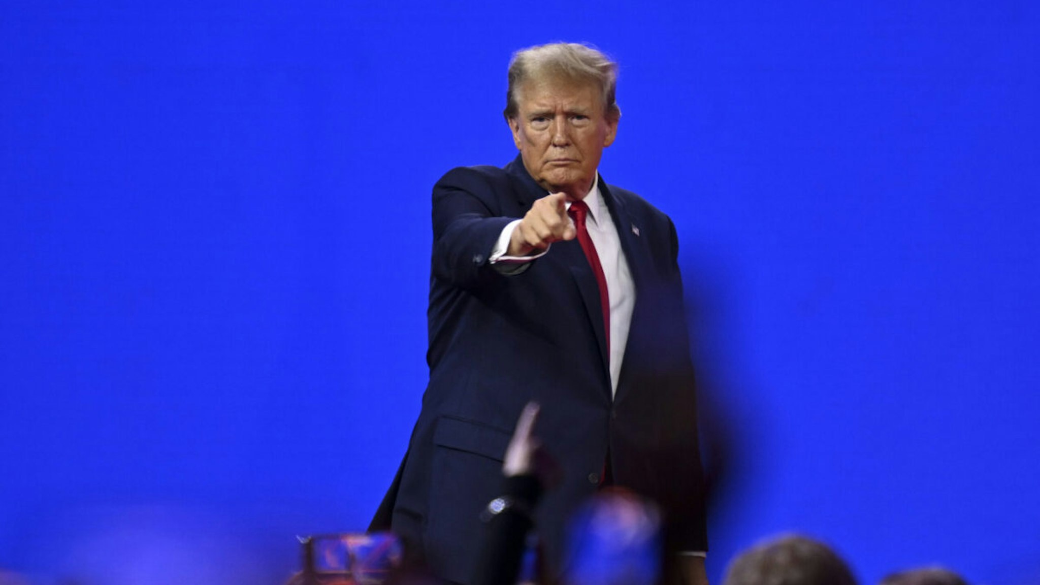 Former US President Donald Trump makes a speech as he attends the 2024 Conservative Political Action Conference (CPAC) at the Gaylord National Resort and Convention Center in National Harbor, Maryland, United States on February 24, 2024.