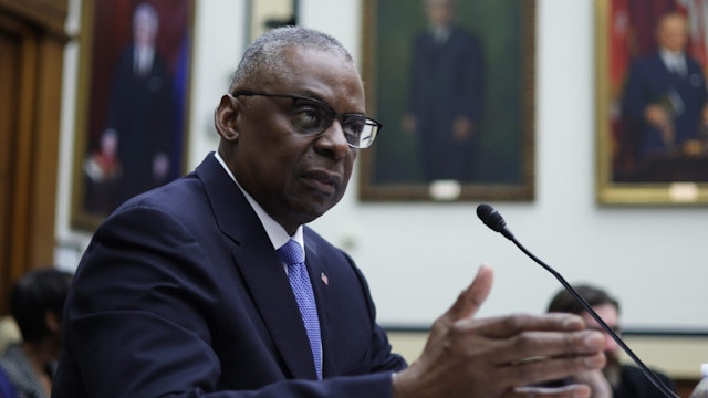 U.S. Defense Secretary Lloyd Austin testifies during a hearing before the House Armed Services Committee at the Rayburn House Office Building on February 29, 2024 in Washington, DC.