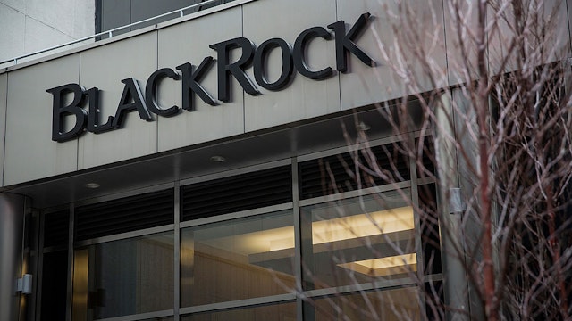 NEW YORK, NY - JANUARY 16: A sign hangs on the BlackRock offices on January 16, 2014 in New York City. Blackrock posted a 22 percent increase in the most recent quarterly profits announcement.