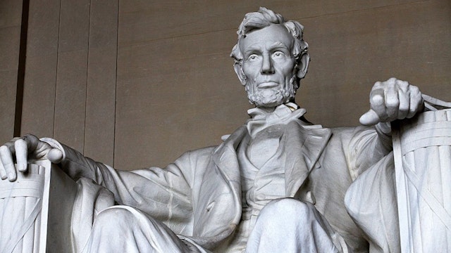WASHINGTON - APRIL 10: Abraham Lincoln statue sits inside the rotunda of the Lincoln Memorial on April 10, 2015 in Washington, D.C.
