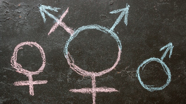 itakdalee. Getty Images. Symbol of transgender and female and male gender symbols