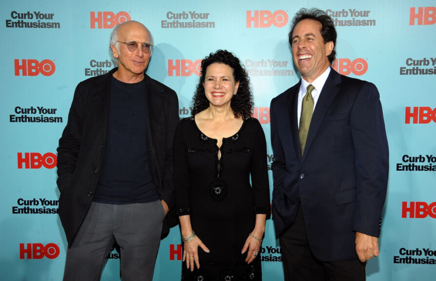 NEW YORK - SEPTEMBER 30: (L-R) Actors Larry David, Susie Essman and Jerry Seinfeld attend the "Curb Your Enthusiasm" Season 7 New York screening at the Time Warner Screening Room on September 30, 2009 in New York City. (Photo by Jamie McCarthy/WireImage)