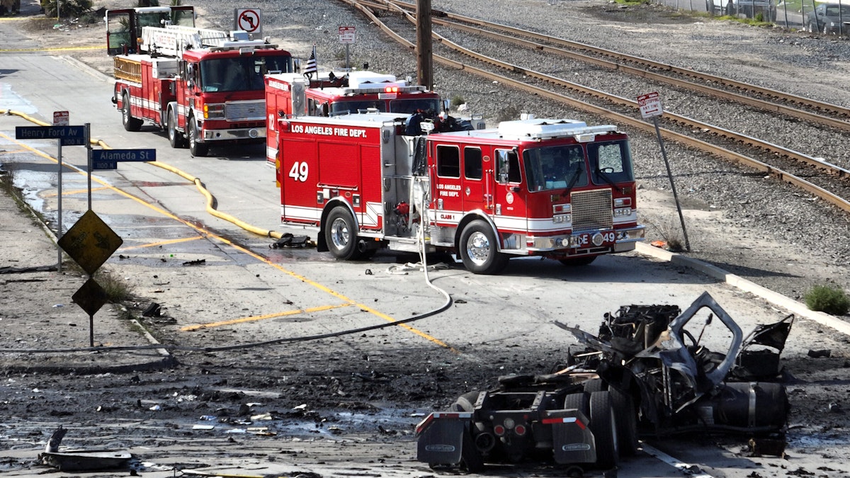 WATCH: Semi Truck Explodes, Injuring 9 Los Angeles Firefighters