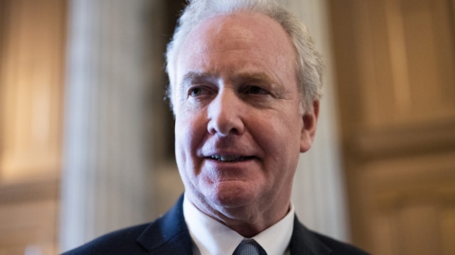 UNITED STATES - JANUARY 18: Sen. Chris Van Hollen, D-Md., is seen in the U.S. Capitol on Thursday, January 18, 2024.