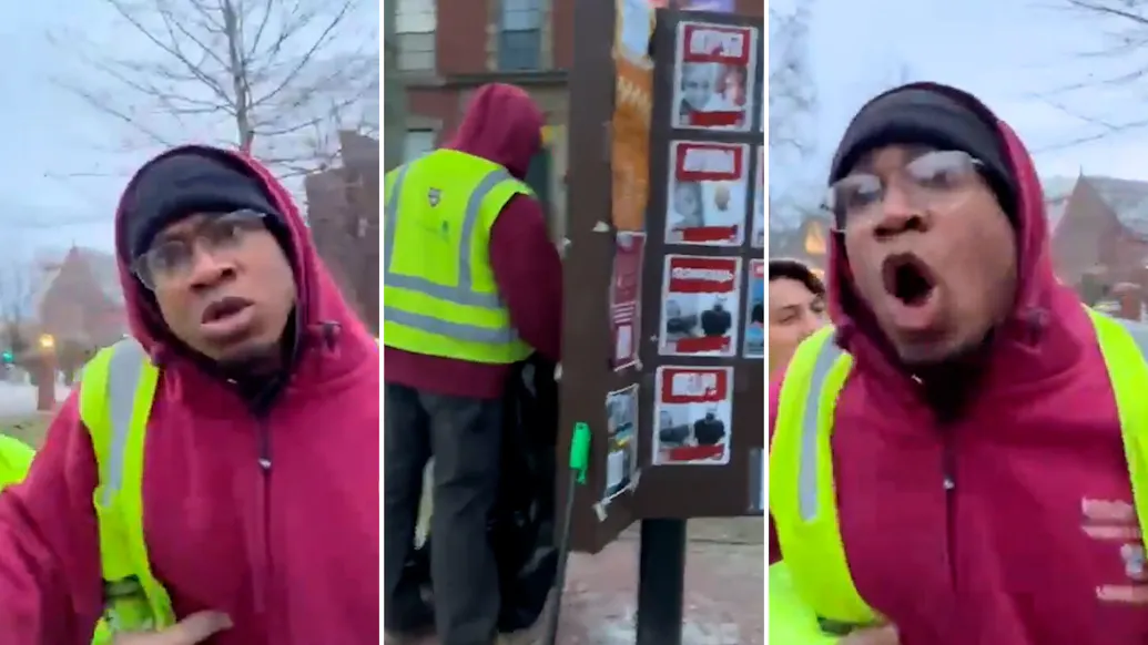 WATCH: Worker At Harvard Flips Out After He Was Caught Ripping Down Israeli Hostage Posters