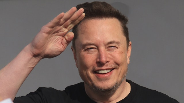 Elon Musk, chief executive officer of Tesla Inc., at the Tesla automotive plant in Gruenheide, Germany, on Wednesday, March 13, 2024. The power supply at Tesla's electric-vehicle factory near Berlin was restored on Monday evening at 8:45 p.m. local time.