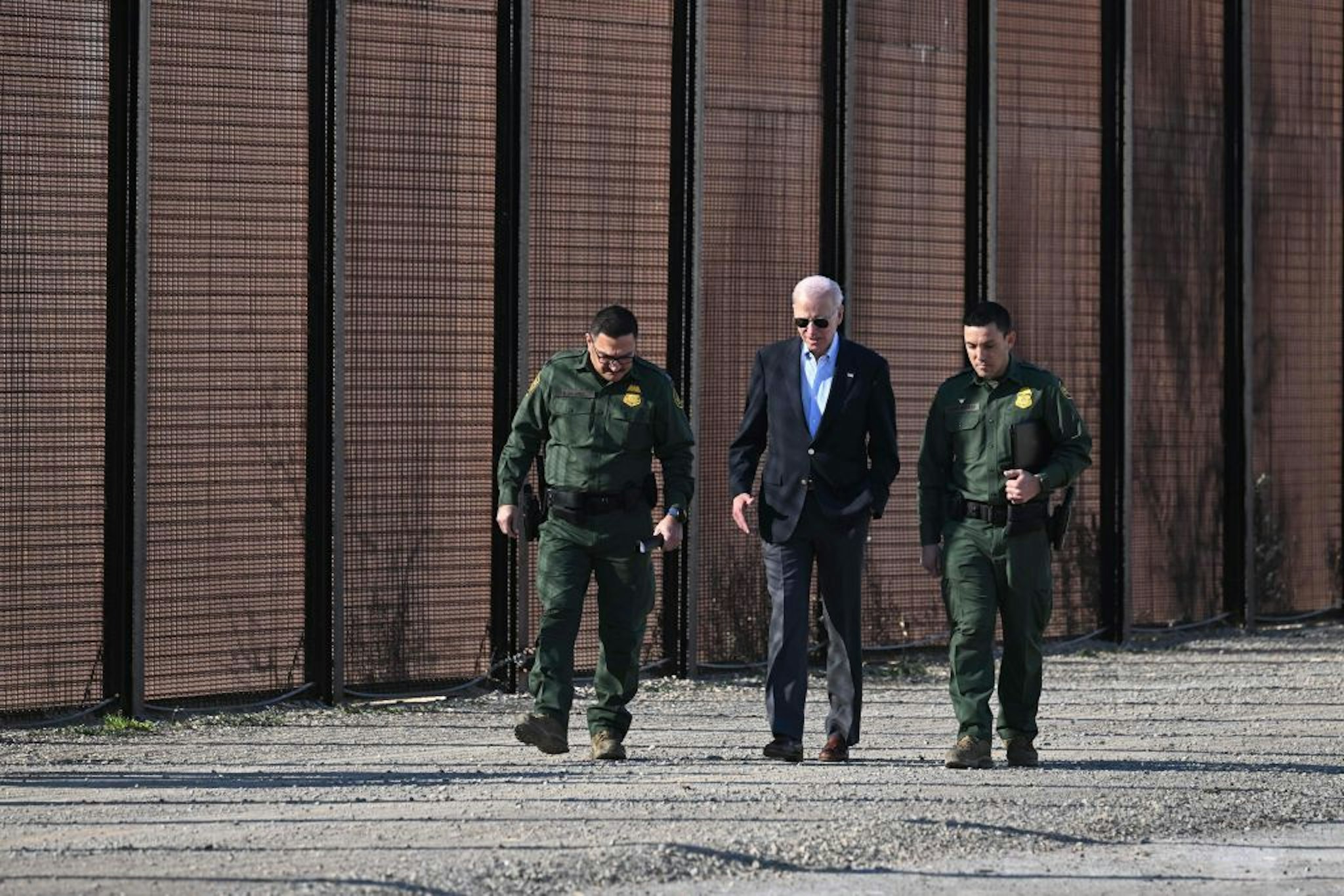 US President Joe Biden visits the US-Mexico border in El Paso, Texas, on January 8, 2023. (Photo by Jim WATSON / AFP) (Photo by JIM WATSON/AFP via Getty Images)