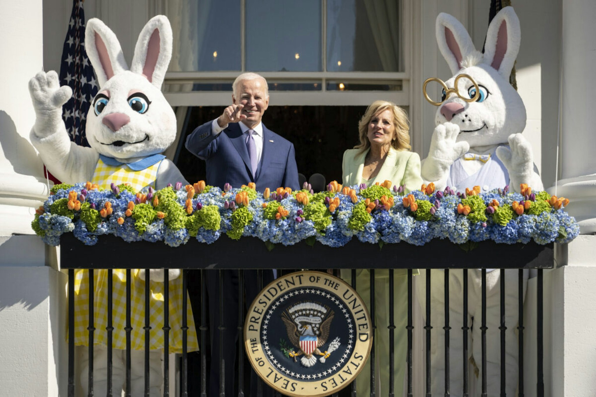 WASHINGTON, DC - APRIL 10: U.S. President Joe Biden and first lady Jill Biden attend the annual Easter Egg Roll on the South Lawn of the White House on April 10, 2023 in Washington, DC. The tradition dates back to 1878 when President Rutherford B. Hayes invited children to the White House for Easter and egg rolling on the lawn.