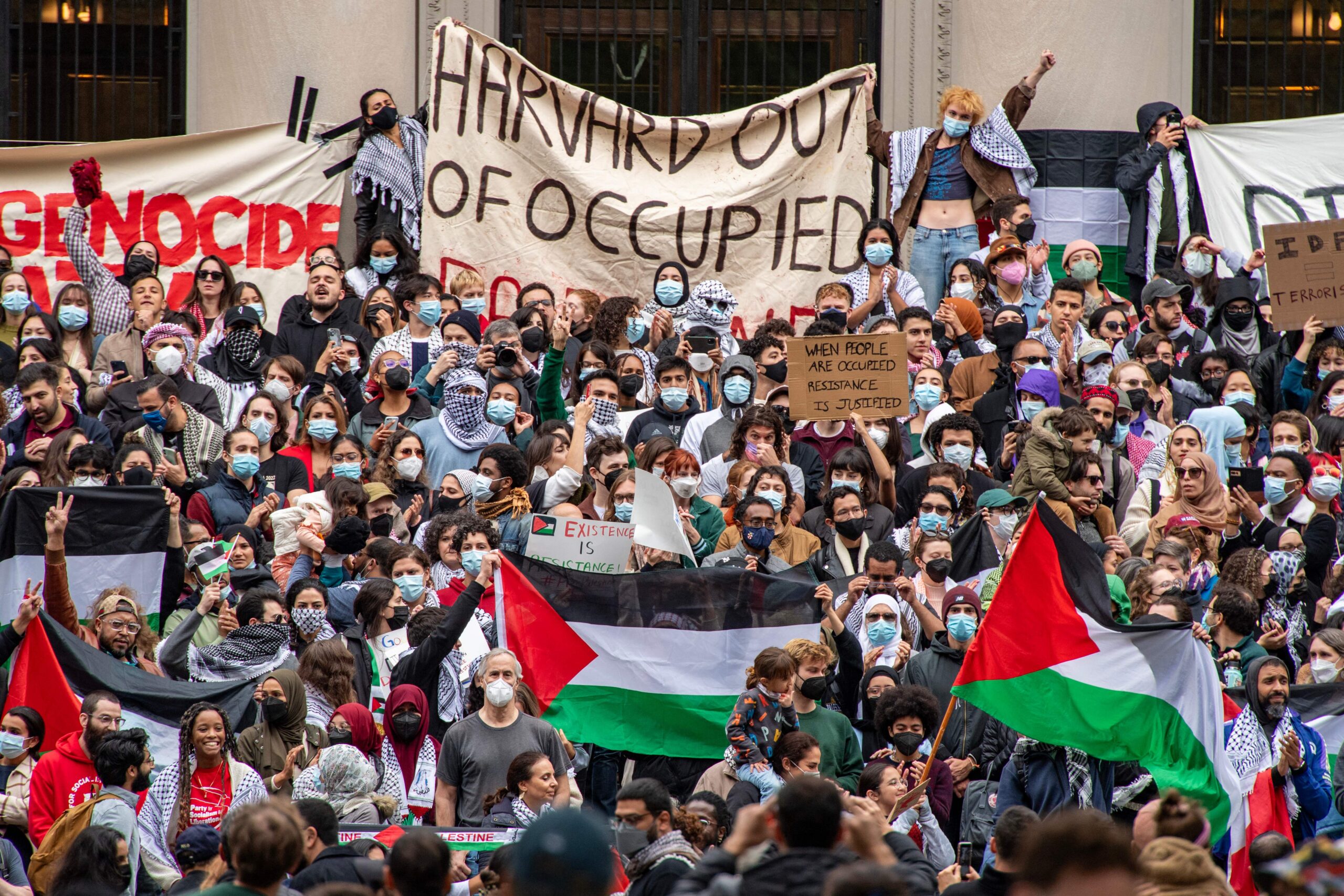 President Warns Anti-Israel Students Occupying Harvard Yard to End Protest