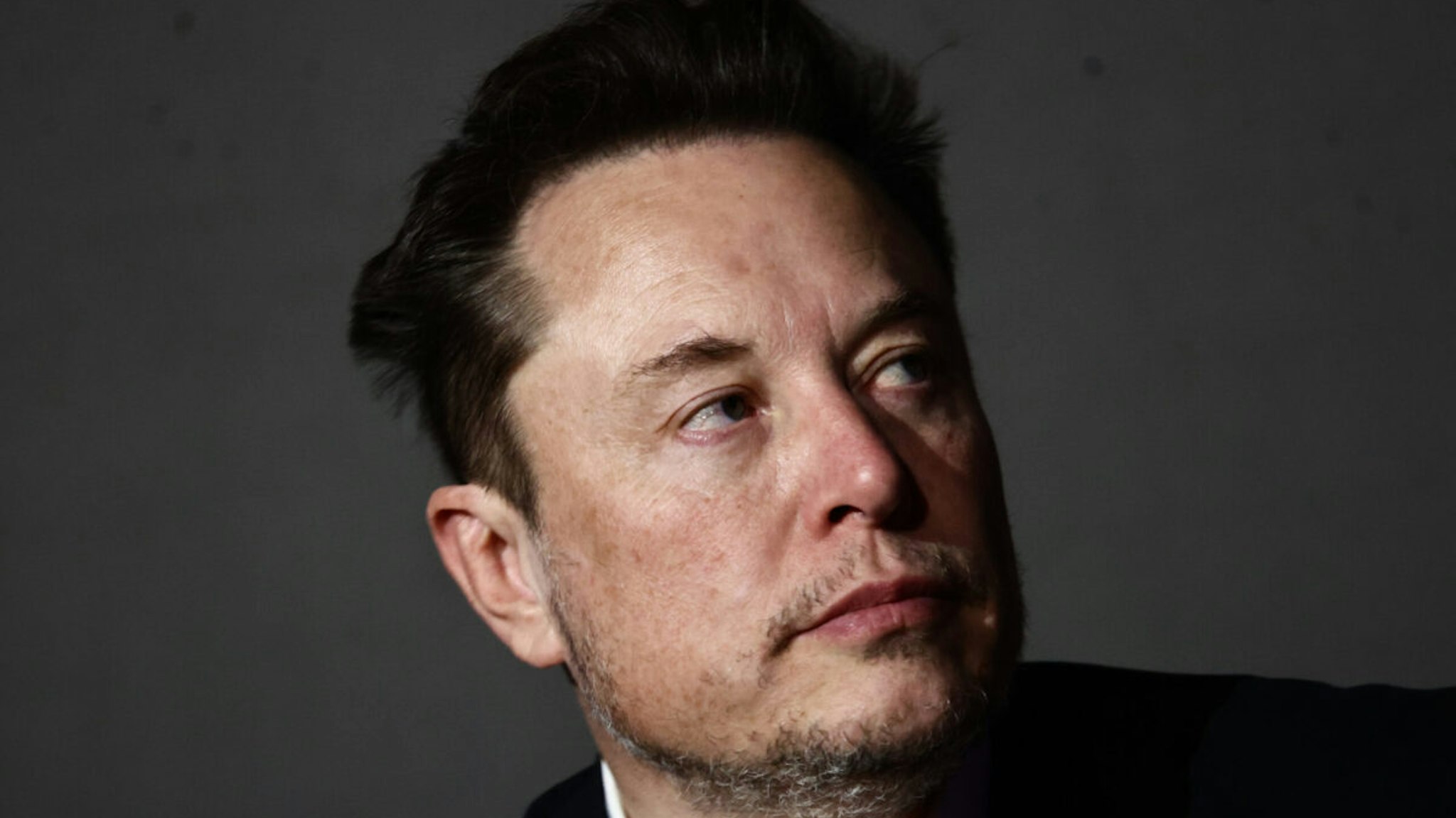 Elon Musk is speaking at the symposium about antisemitism, organized by the European Jewish Association, in Krakow, Poland, on January 22, 2024.