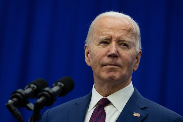 US President Joe Biden at the YMCA Allard Center in Goffstown, New Hampshire, US, on Monday, March 11, 2024. Biden's $7.3 trillion fiscal 2025 budget proposal, unveiled on Monday, lays out a second-term vision that would deliver more services, middle-class tax breaks and price controls to voters funded through higher taxes on the wealthy and corporations.