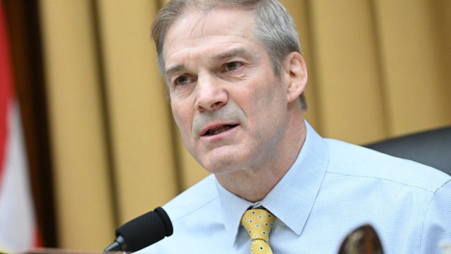 US Representative and Chairman Jim Jordan, Republican of Ohio, speaks during the testimony of Special Counsel Robert Hur before a House Judiciary Committee hearing on his probe into US President Joe Biden's alleged mishandling of classified materials after serving as vice president, on Capitol Hill in Washington, DC, March 12, 2024.