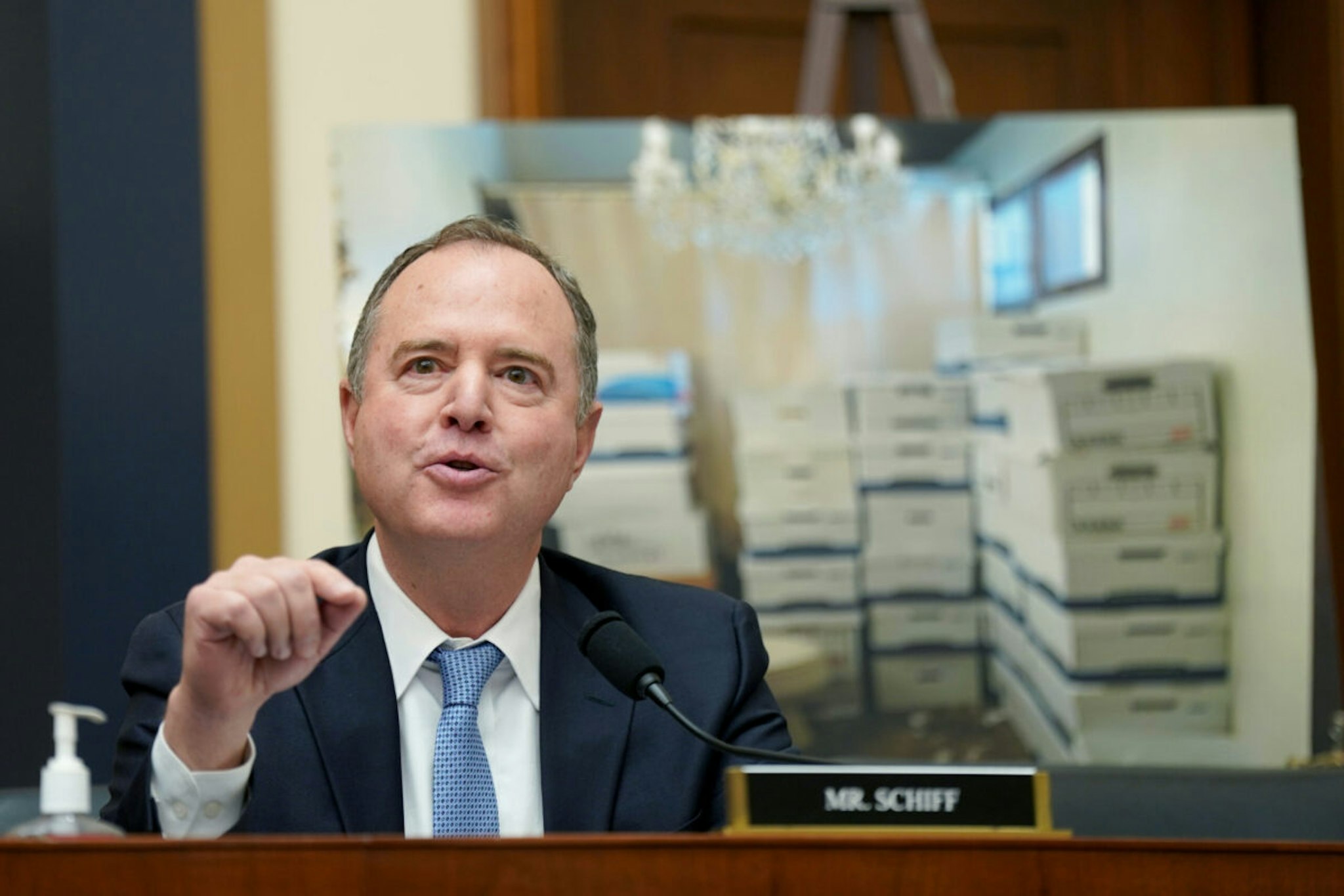 Representative Adam Schiff, a Democrat from Califronia, speaks during a House Judiciary Committee hearing in Washington, DC, US, on Tuesday, March 12, 2024.