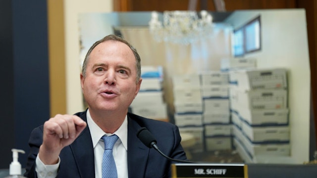 Representative Adam Schiff, a Democrat from Califronia, speaks during a House Judiciary Committee hearing in Washington, DC, US, on Tuesday, March 12, 2024.