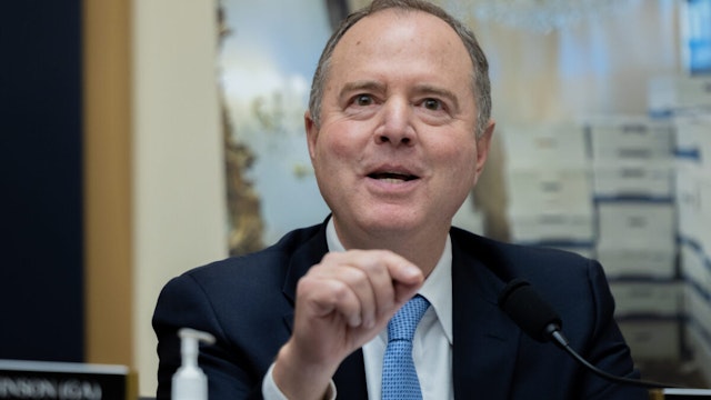 Congressman Adam Schiff (D-CA) questions Special Counsel Robert Hur at a House Judiciary Committee hearing in Washington on March 12, 2024.