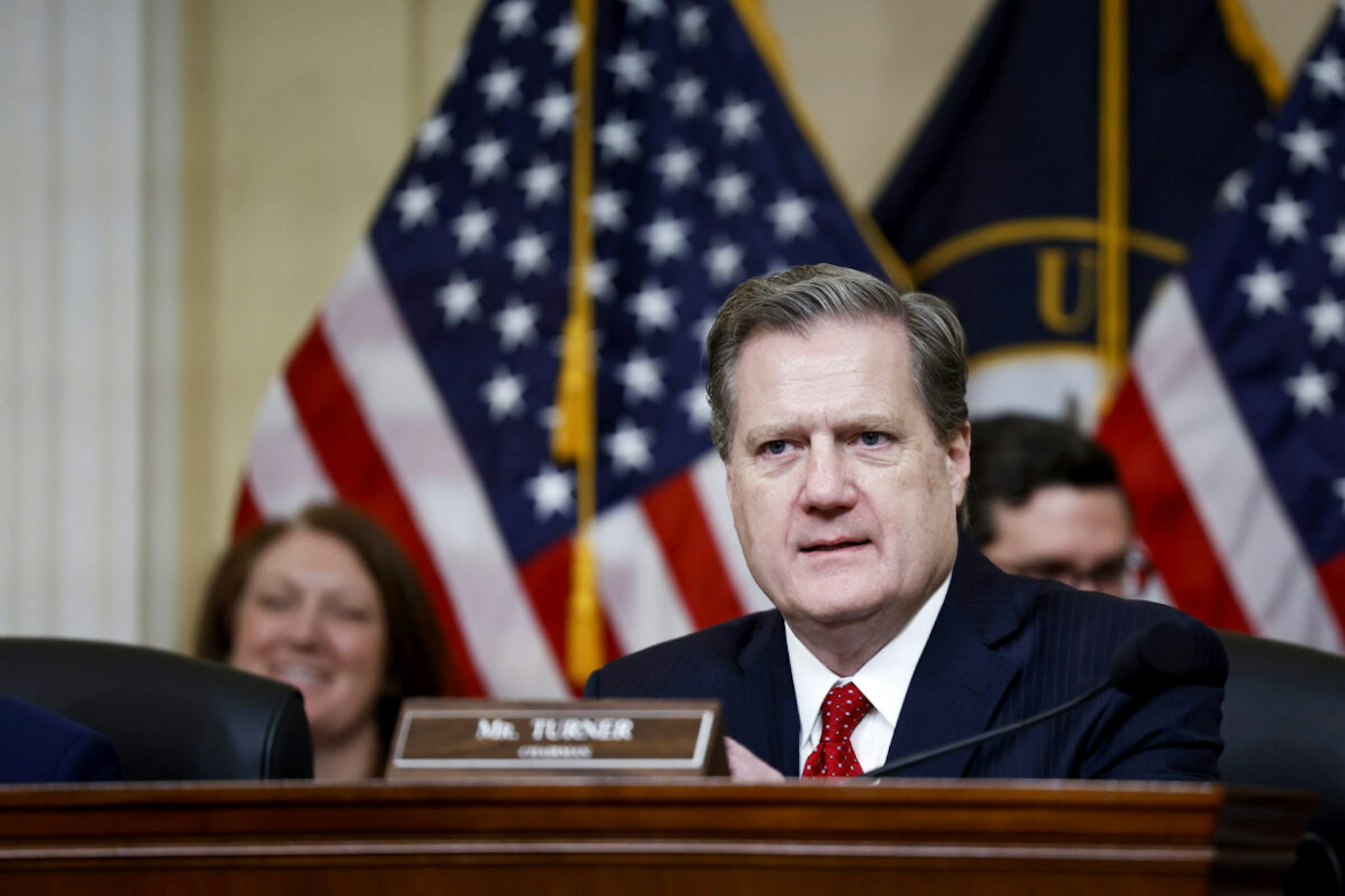 Chairman Michael Turner (R-OH) speaks at a hearing with the House (Select) Intelligence Committee in the Cannon Office Building on March 12, 2024 in Washington, DC.