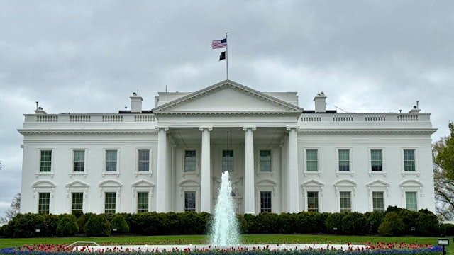 The White House is seen in Washington, DC, on March 23, 2024. (Photo by Daniel SLIM / AFP)