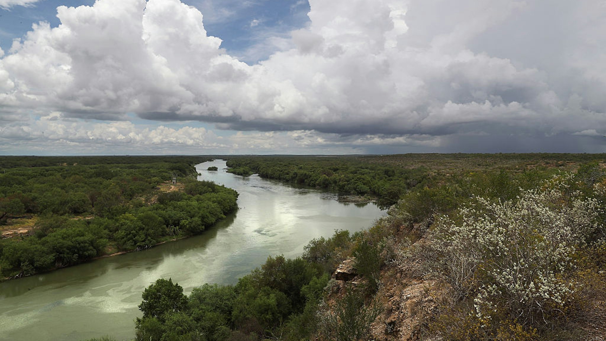 ROMA, TX - AUGUST 16: The Rio Grande flows along the U.S.-Mexico border on August 16, 2016 near Roma, Texas. Border security has become a main issue in the U.S. Presidential campaign, as Republican Presidential candidate Donald Trump has promised to build a wall, at Mexico's expense to fortify the U.S.-Mexico border.