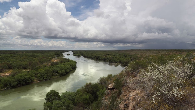 ROMA, TX - AUGUST 16: The Rio Grande flows along the U.S.-Mexico border on August 16, 2016 near Roma, Texas. Border security has become a main issue in the U.S. Presidential campaign, as Republican Presidential candidate Donald Trump has promised to build a wall, at Mexico's expense to fortify the U.S.-Mexico border.