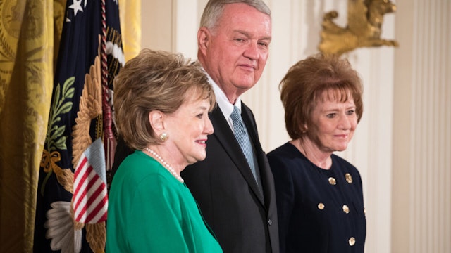 ormer Secretaries of the Department of Transportation: Elizabeth Dole, James &quot;Jim&quot; Burnley, and Mary Peters, attended the President's event announcing the Air Traffic Control Reform Initiative in the East Room of the White House, on Monday, June 5, 2017.
