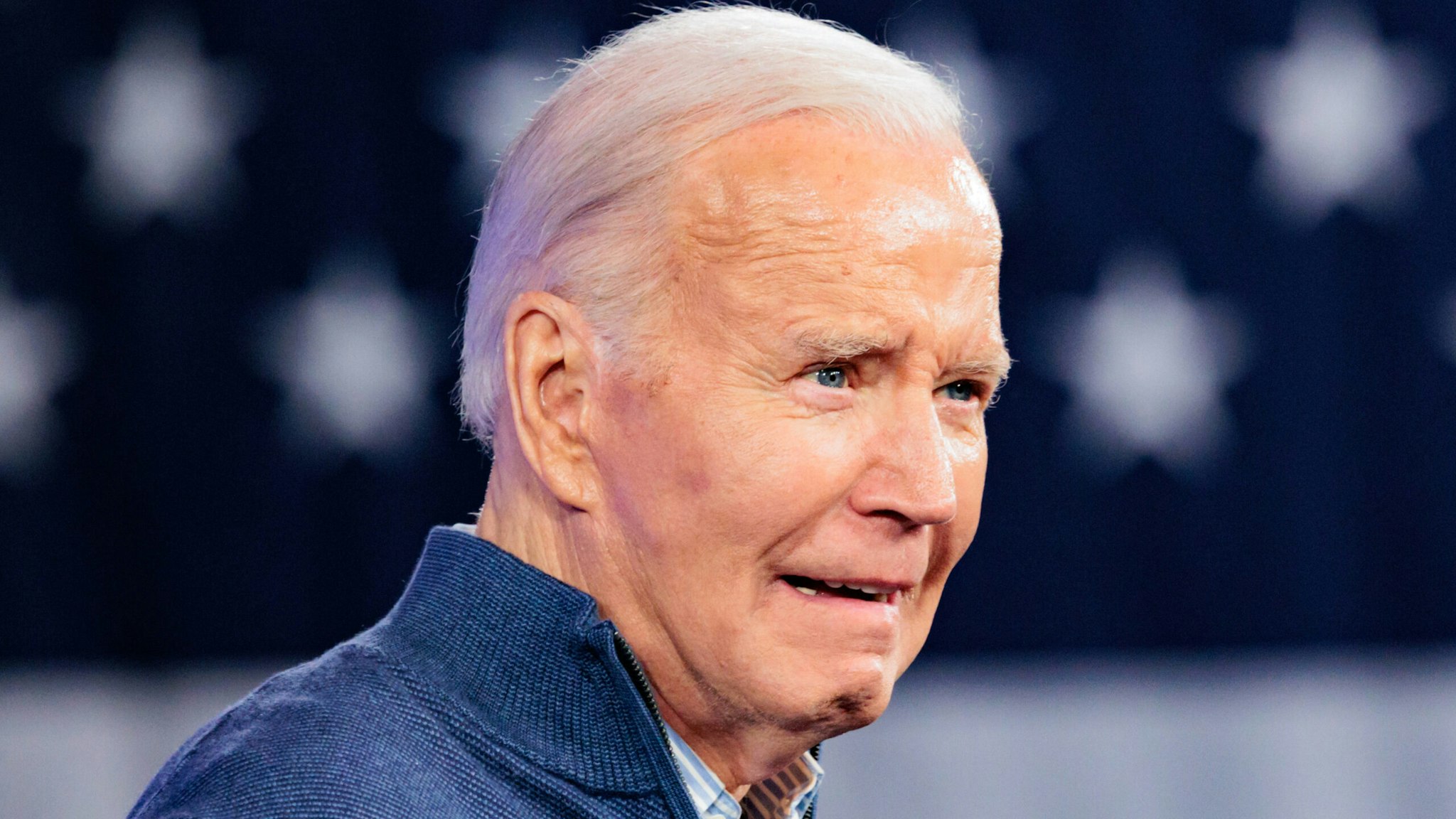 US President Joe Biden during a campaign event at Strath Haven Middle School in Wallingford, Pennsylvania, US, on Friday, March 8, 2024. Biden predicted the Federal Reserve would soon cut rates, as the administration places greater emphasis on housing costs in its election fight against Donald Trump.