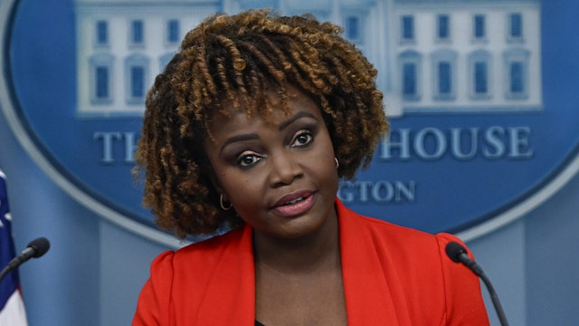 WASHINGTON, UNITED STATES - MARCH 25 : White House Press Secretary Karine Jean-Pierre speaks at the White House Press Briefing in Washington DC., United States on March 25, 2024.