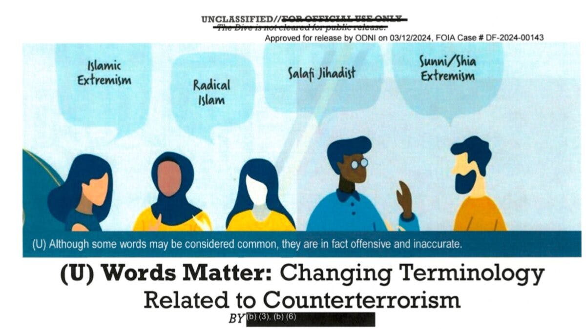 NextImg:Internal Docs Show Entire Intelligence Community Warned To Avoid ‘Problematic Phrases’ On Islamic Terrorism 