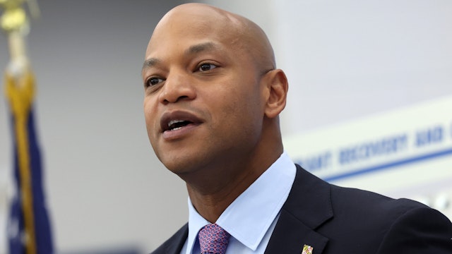 BALTIMORE, MARYLAND - NOVEMBER 13: Maryland Gov. Wes Moore speaks at an event on the Biden Administration's workforce initiative plan at Carver Vocational School on November 13, 2023 in Baltimore, Maryland. The workforce initiative plan will create union jobs and provide training for up and coming workers and comes after the recent announcement that the Administration will invest over $16 billion to modernize Amtrak’s Northeast Corridor creating over 100,000 jobs 1,000 of which will be in Baltimore.