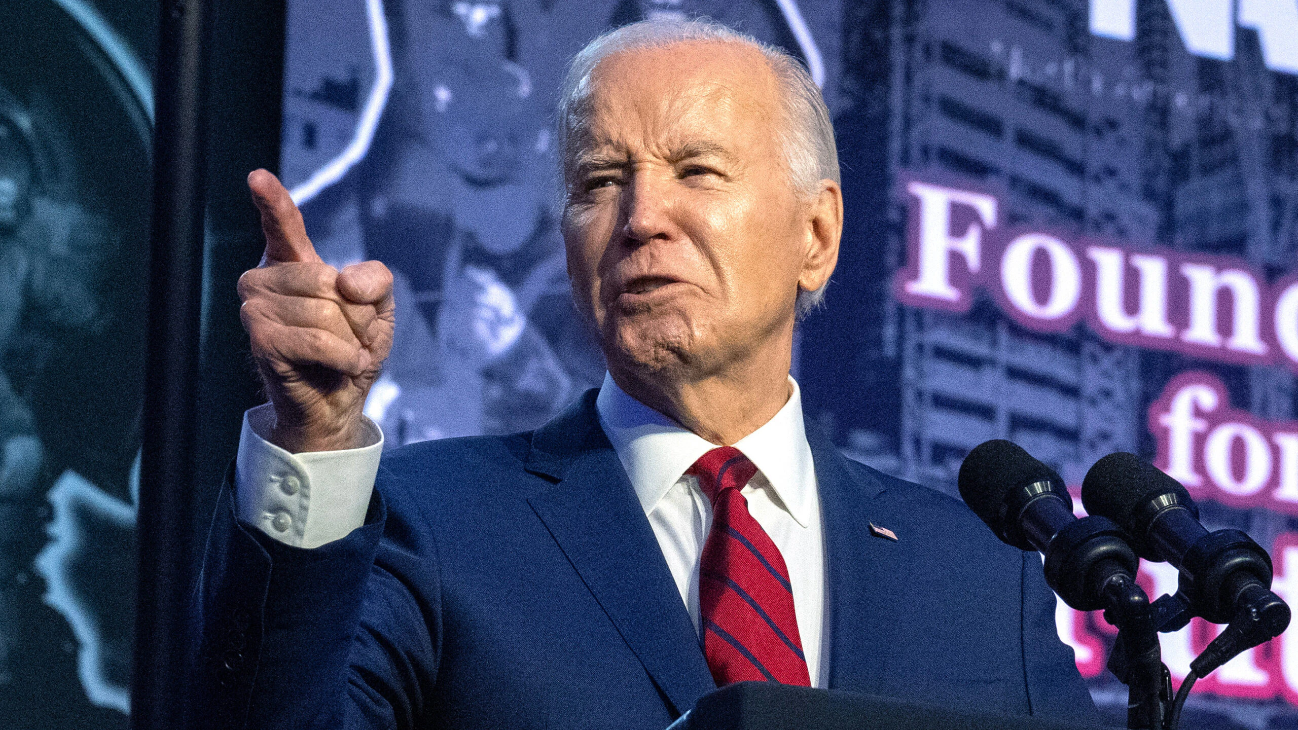 US President Joe Biden during the North America's Building Trades Unions (NABTU) 2024 Legislative Conference in Washington, DC, US, on Wednesday, April 24, 2024. The North America's Building Trades Unions on Wednesday endorsed Biden's 2024 presidential bid.