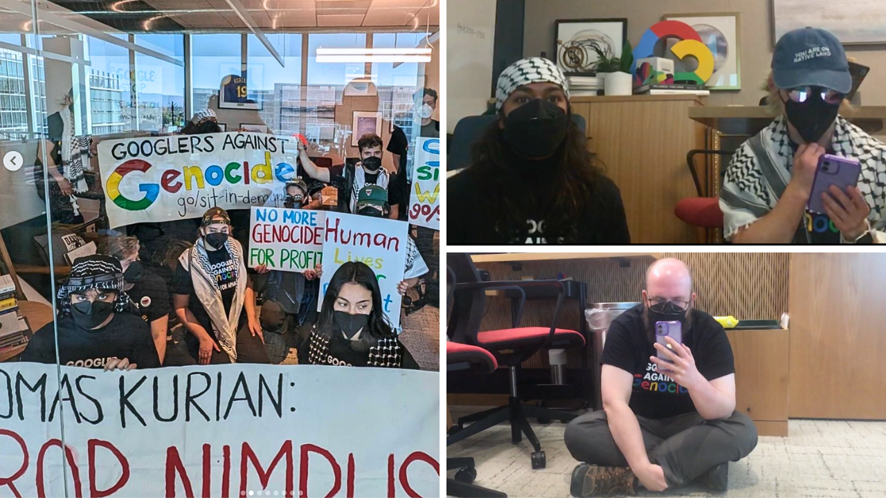 Google employees stage a sit-in at CEO’s office demanding termination of contract with Israel