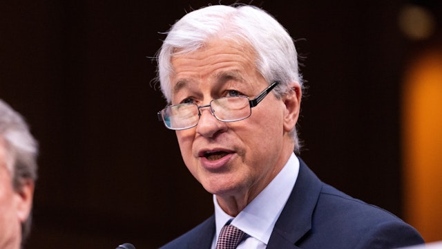 Jamie Dimon, Chairman and CEO of JPMorgan Chase, attends a hearing on Annual Oversight of Wall Street Firms before the Senate Committee on Banking, Housing, and Urban Affairs in Washington, D.C., the United States, on Dec. 6, 2023.