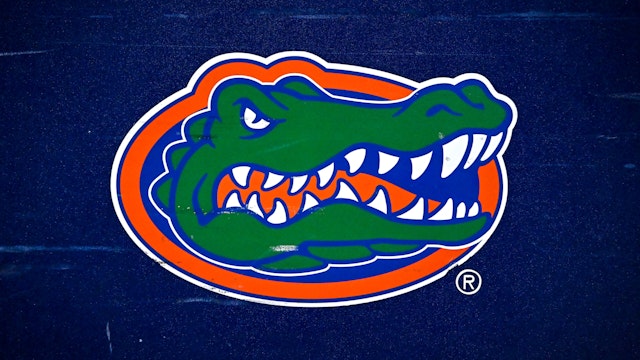 COLUMBIA, MO - NOVEMBER 18: The Florida Gator logo painted on the side of a case carrying extra player gear during a SEC conference game between the Florida Gators and the Missouri Tigers held on Saturday Nov 18, 2023 at Faurot Field at Memorial Stadium in Columbia MO.