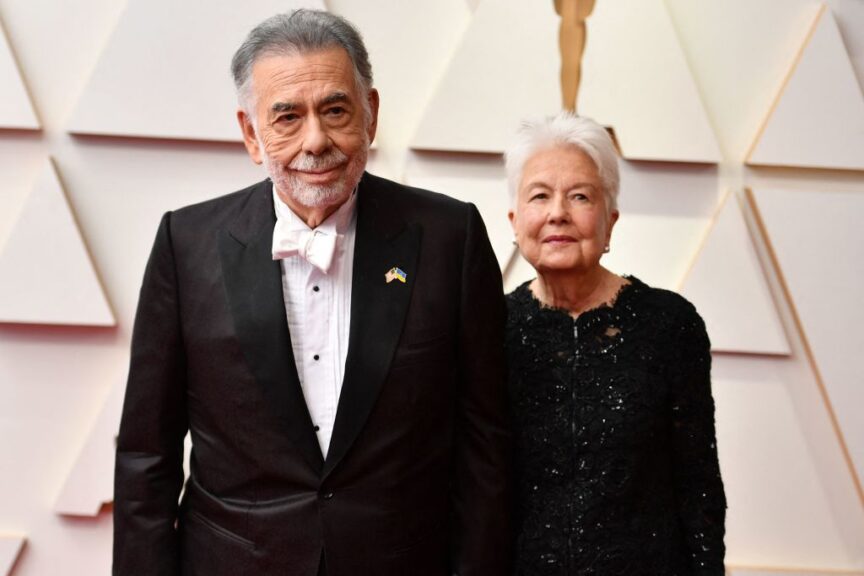 US film director Francis Ford Coppola and his wife Eleanor Coppola attend the 94th Oscars at the Dolby Theatre in Hollywood, California on March 27, 2022. (Photo by ANGELA WEISS / AFP) (Photo by ANGELA WEISS/AFP via Getty Images)