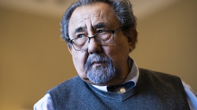 House Natural Resources Chairman Raul Grijalva, D-Ariz., conducts a news conference on the "Requirements, Expectations, and Standard Procedures for Effective Consultation with Tribes (RESPECT) Act, markup in Longworth Building on Monday, March 28, 2022.