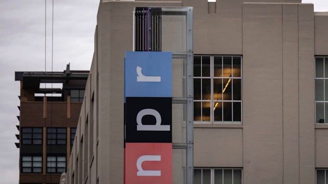 WASHINGTON, DC - FEBRUARY 22: A view of the National Public Radio (NPR) headquarters on North Capitol Street February 22, 2023 in Washington, DC. NPR CEO John Lansing announced in a memo to staff that the network is planning to lay off around 10% of its workforce, citing a decline in advertising revenue.