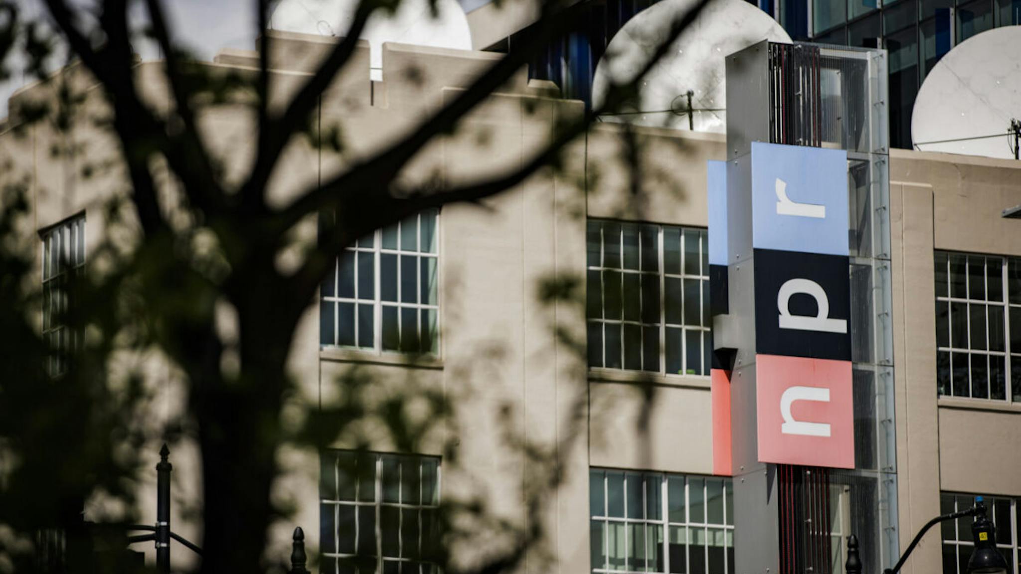 NPR HQ The National Public Radio (NPR) headquarters in Washington, DC, US, on Saturday, April 15, 2023. NPR said this week it will no longer publish fresh content to its 52 official Twitter feeds after Twitter's decision to label the news outlet "state-affiliated media."