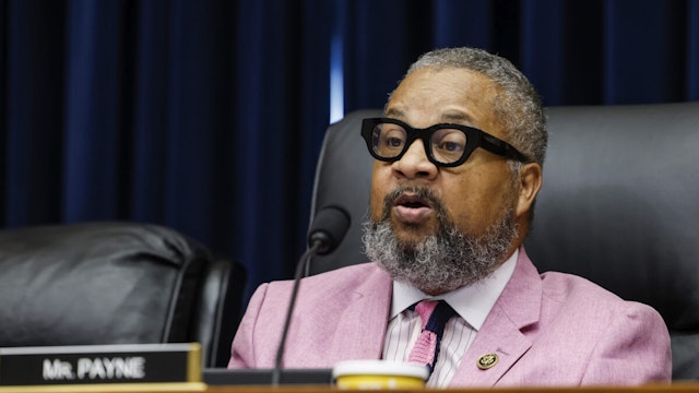 Ranking Member Donald Payne (D-NJ) speaks during a hearing with the House Subcommittee on Railroads, Pipelines, and Hazardous Materials in the Rayburn House Office Building on June 06, 2023 in Washington, DC.