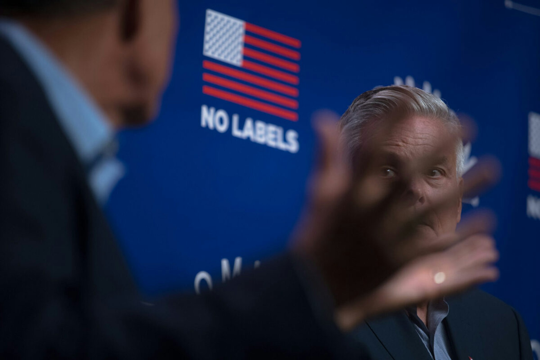 Former Utah governor Jon Huntsman (R) was co-headliner along with Sen. Joe Manchin III (D-W.Va.) at the 'Common Sense' Town Hall, an event sponsored by the bipartisan group No Labels, held on Monday evening, July 17, 2023 at St. Anselm College in Manchester, New Hampshire.