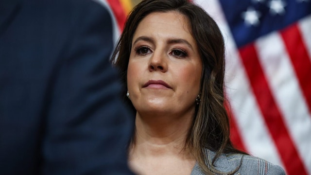 Representative Elise Stefanik, a Republican from New York, during a news conference in Washington, DC, US, on Wednesday, March 6, 2024.