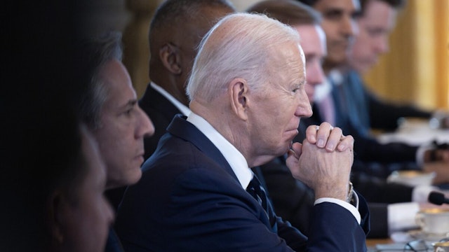 US President Joe Biden during a meeting in the East Room of the White House in Washington, DC, US, on Tuesday, March 12, 2024.