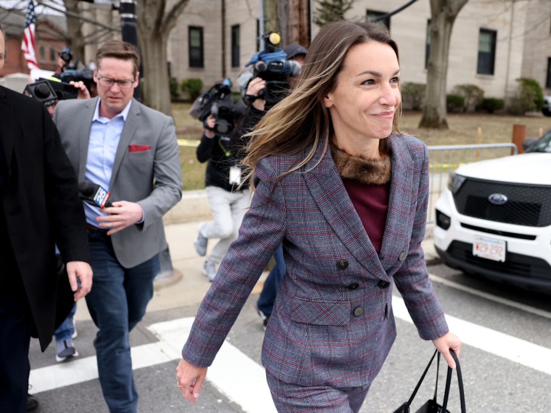 Dedham, MA - March 20: Karen Read left Norfolk Superior Court following a motions hearing. Read is accused of murder in the death of her boyfriend, Boston Police Officer John O'Keefe, in a case that's become a media sensation. (Photo by Jessica Rinaldi/The Boston Globe via Getty Images)