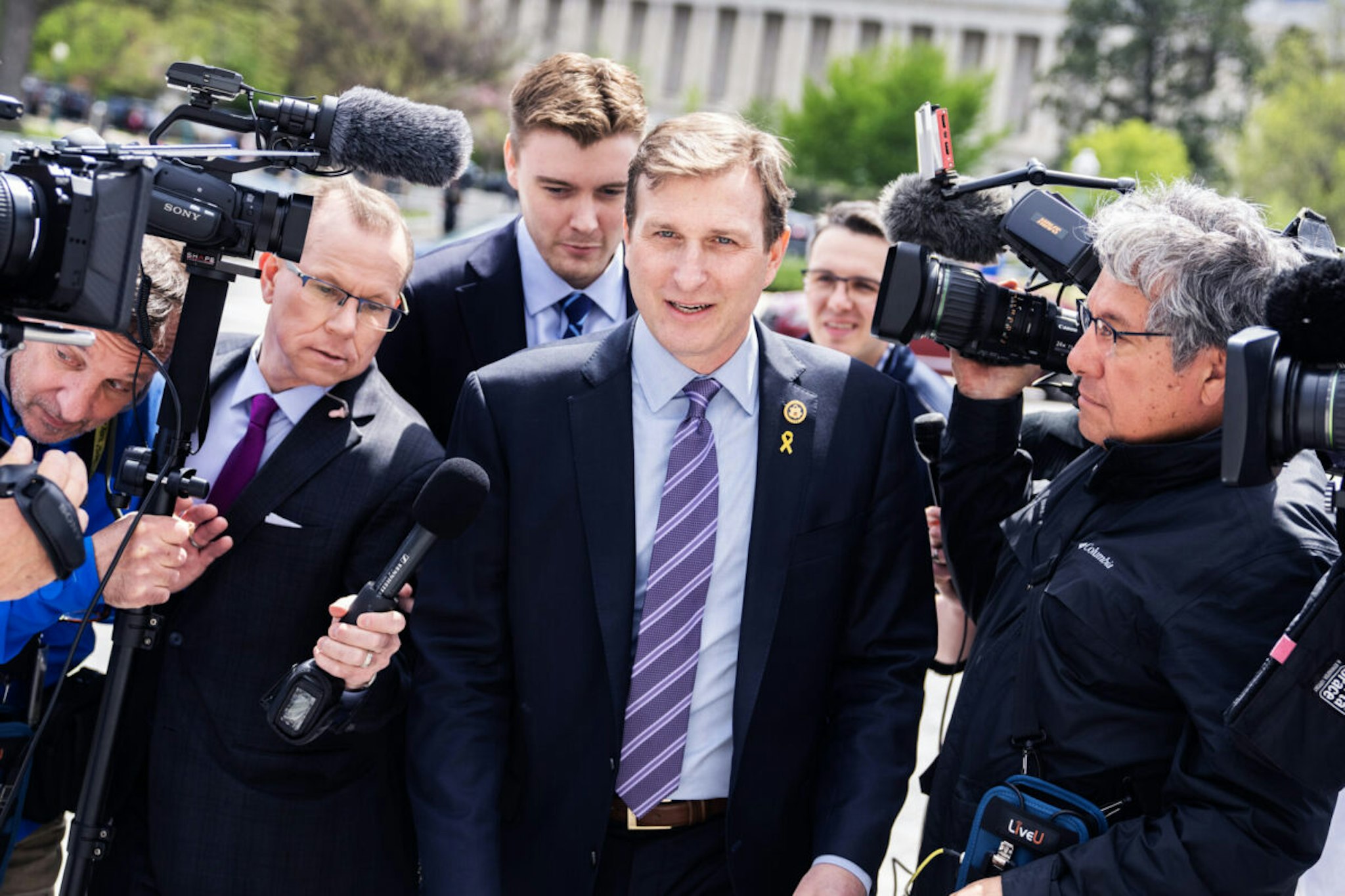 Rep. Dan Goldman, D-N.Y., arrives to the U.S. Capitol before the House reauthorized Section 702 of the Foreign Intelligence Surveillance Act (FISA) on Friday, April 12, 2024.