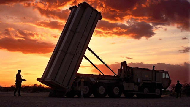The Pentagon again postponed a key test of its troubled "THAAD'''' anti-missile defense rocket, seen this file photo, due to a commercial power failure, the Defense Department said.