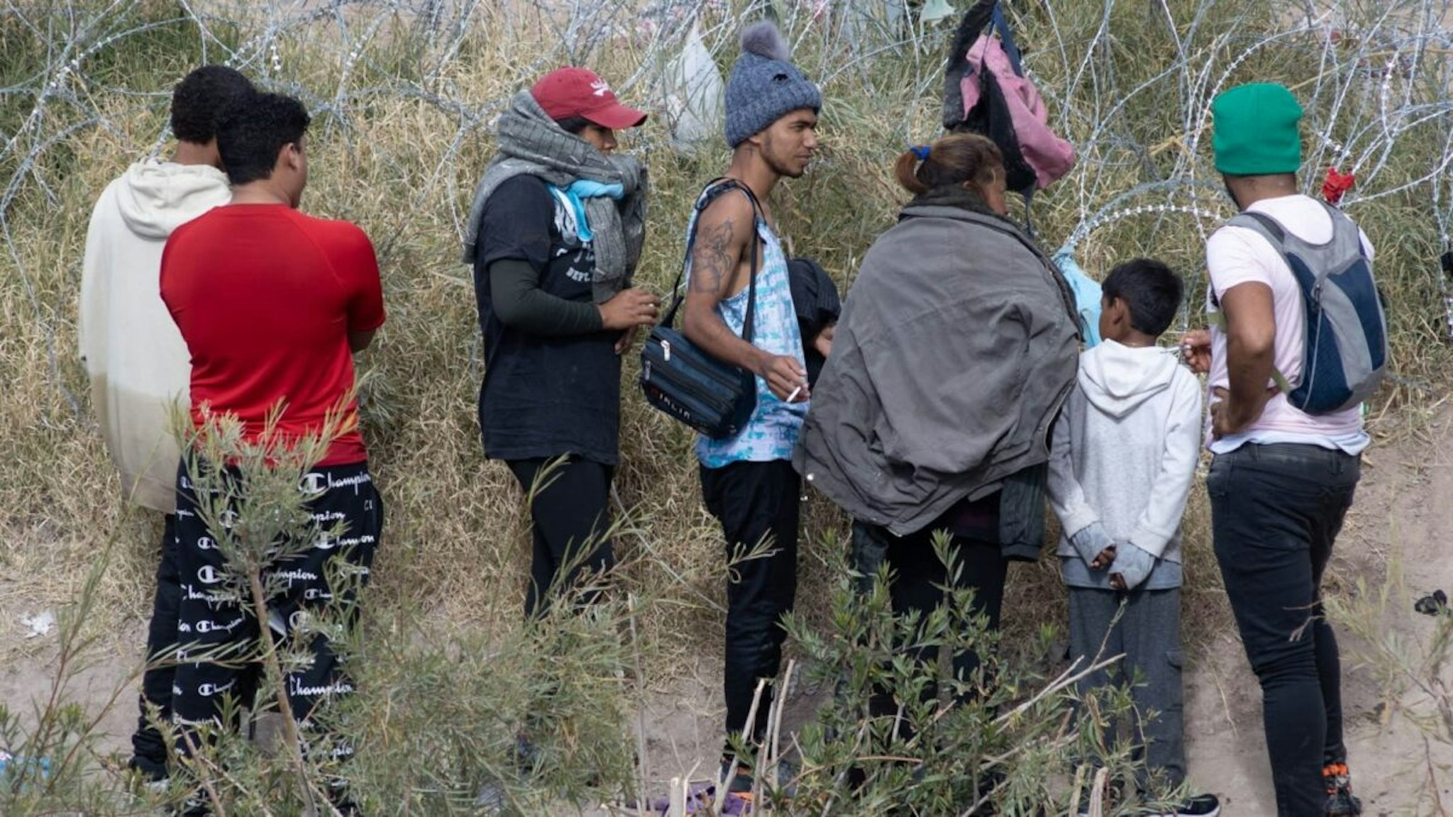 Hundreds of migrants are continuing to cross the Rio Grande, the border between Mexico and the United States, in hopes of spending Christmas on American soil, in City, Country, on December 23, 2023.