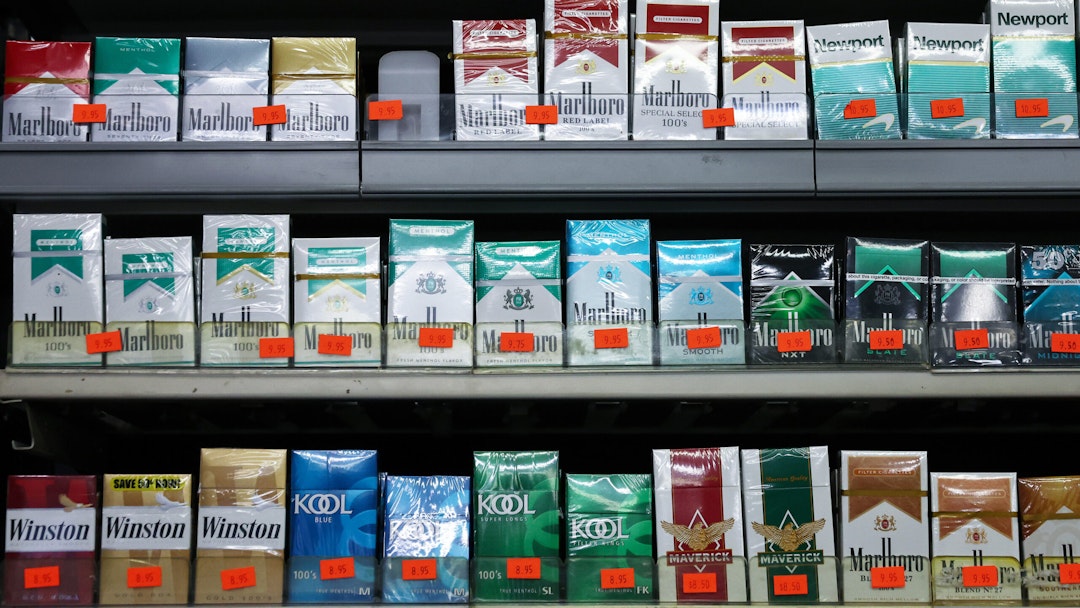 LOS ANGELES, CALIFORNIA - APRIL 28: Packs of menthol-flavored and non-menthol cigarettes are displayed for sale in a smoke shop on April 28, 2022 in Los Angeles, California. The Food and Drug Administration (FDA) is proposing to ban both menthol-flavored cigarettes and flavored cigars in a move hailed by public health experts which could potentially lead to 1.3 million people quitting smoking.