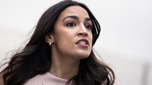 UNITED STATES - APRIL 30: Rep. Alexandria Ocasio-Cortez, D-N.Y., is seen in Cannon Tunnel on Tuesday, April 30, 2024.